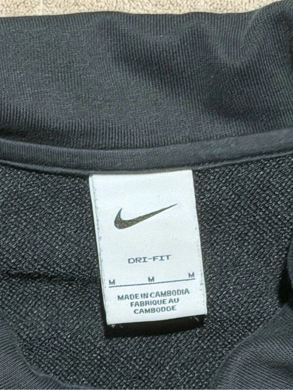 Nike 1/4 Zip Top Standard Issue Pullover Soccer Dri-Fit Black FB6806-328 Mens M